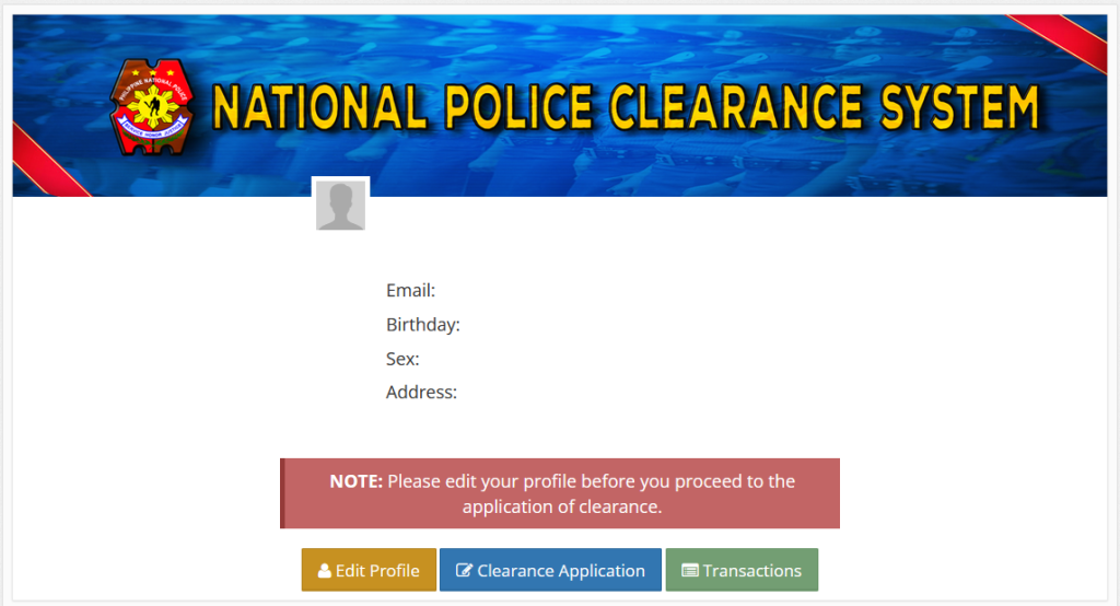 EditProfile-2 National Police Clearance System